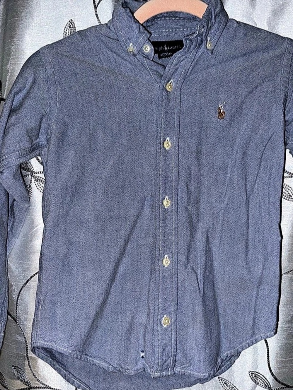 Ralph Lauren Boys Cotton Oxford Shirt Boys Size 6 Blue Cotton Button Down